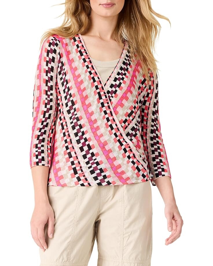 

Свитер NIC+ZOE Petite Pixel Sunset 4-Way Cardigan, цвет Pink Multi