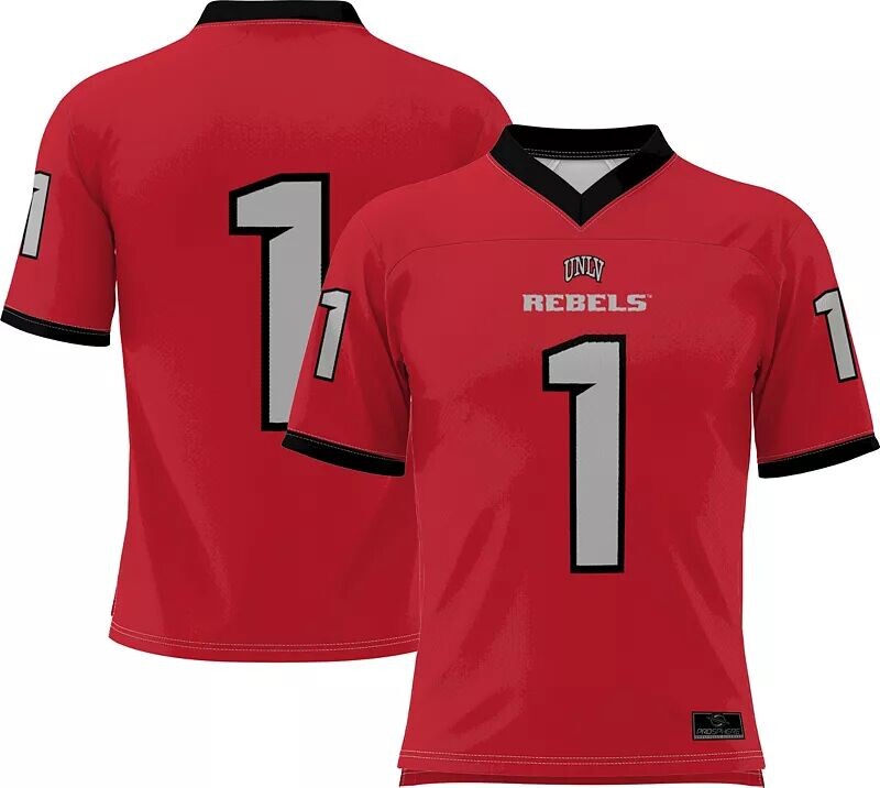 

Мужская футбольная майка Prosphere UNLV Rebels #1 Scarlet полностью сублимированная