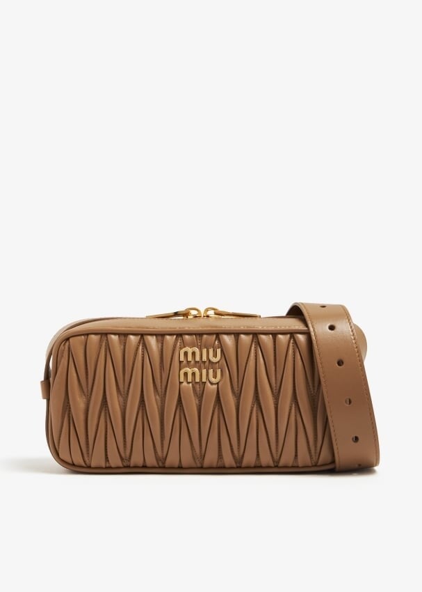 

Сумка через плечо Miu Miu Matelassé Nappa Leather, коричневый