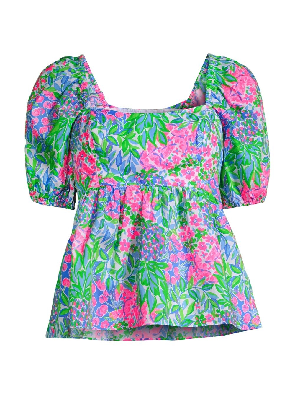 

Топ с пышными рукавами и цветочным принтом Kay Lilly Pulitzer, разноцветный