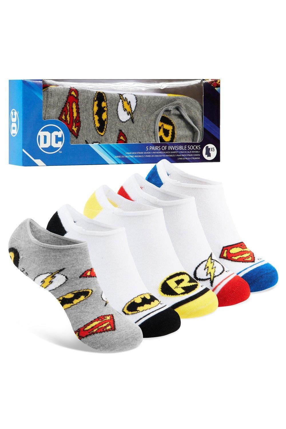 Невидимые носки, набор из 5 шт. DC Comics, белый цена и фото