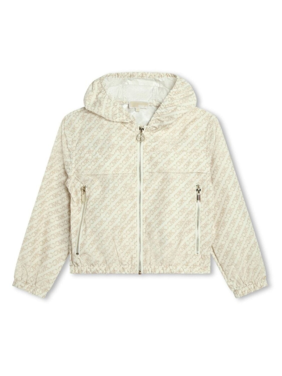 

Michael Kors Kids ветровка с капюшоном и логотипом, нейтральный цвет