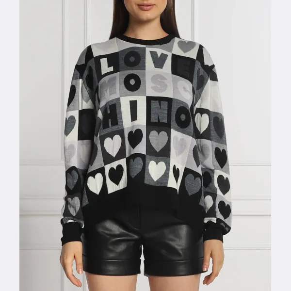 

Свитер обычного кроя с добавлением шерсти Love Moschino, серый
