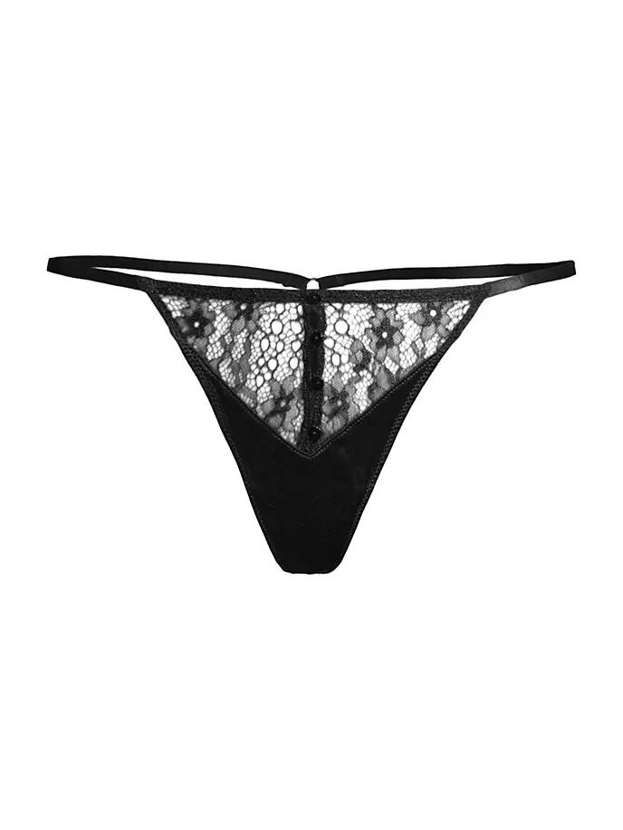 

Кружевные стринги La Reve с ресницами Kiki De Montparnasse, черный