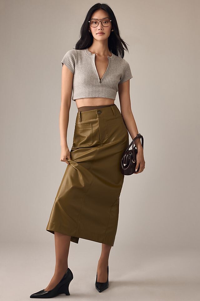 

Длинная юбка Colette из искусственной кожи от Maeve, зеленый