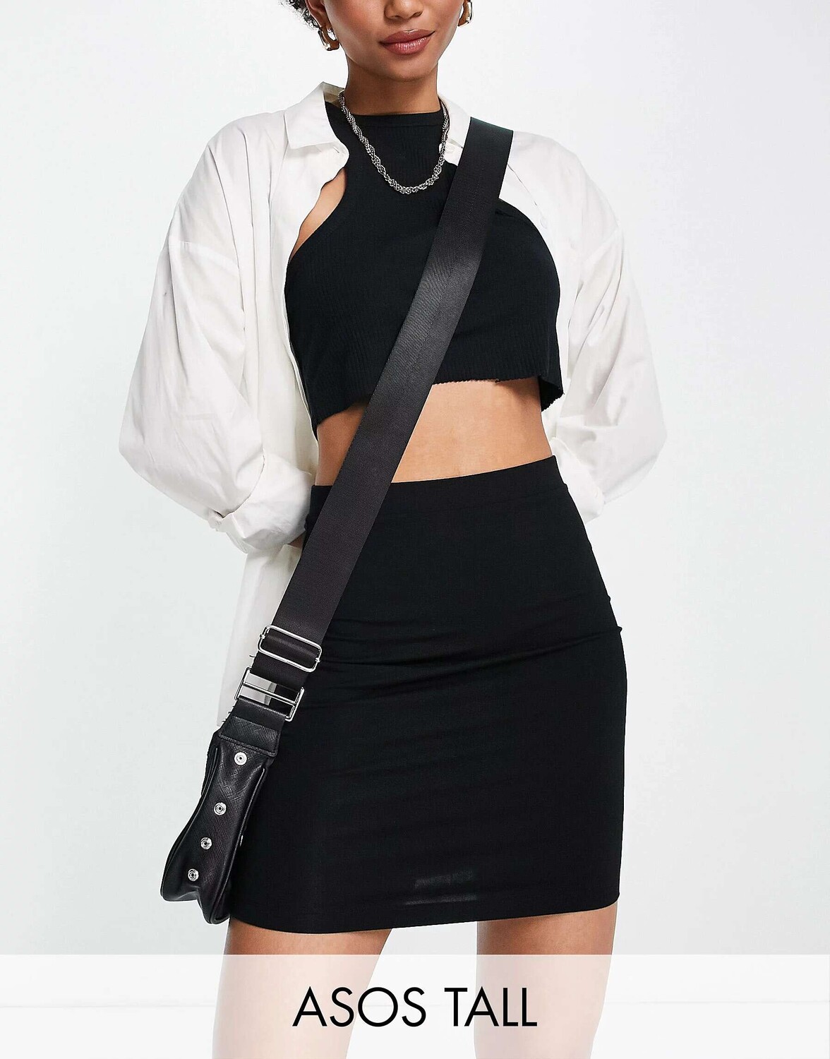 

Черная трикотажная мини-юбка-карандаш ASOS DESIGN Tall