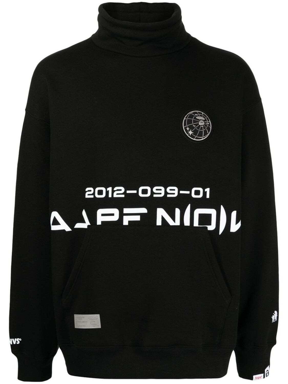 

Толстовка с высоким воротником и логотипом AAPE BY *A BATHING APE, черный