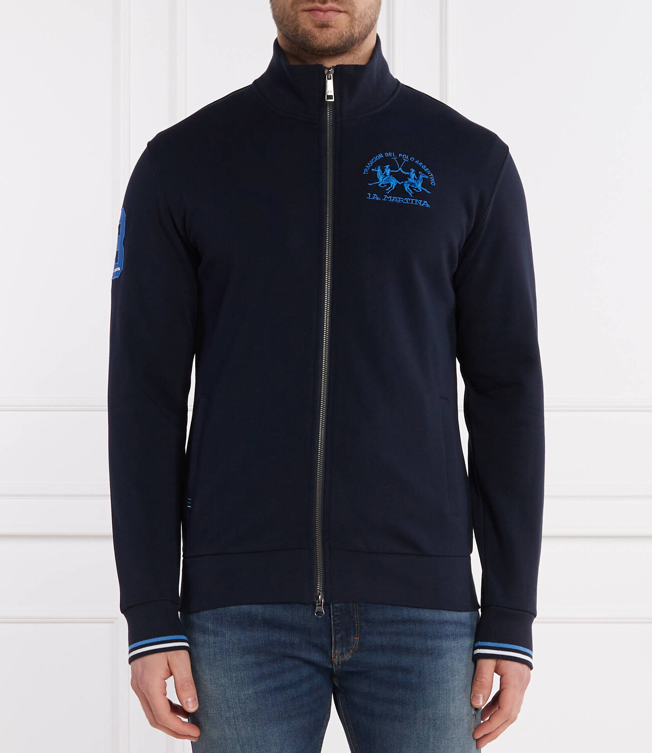

Толстовка La Martina Fleece diagonal terr Regular Fit, темно-синий