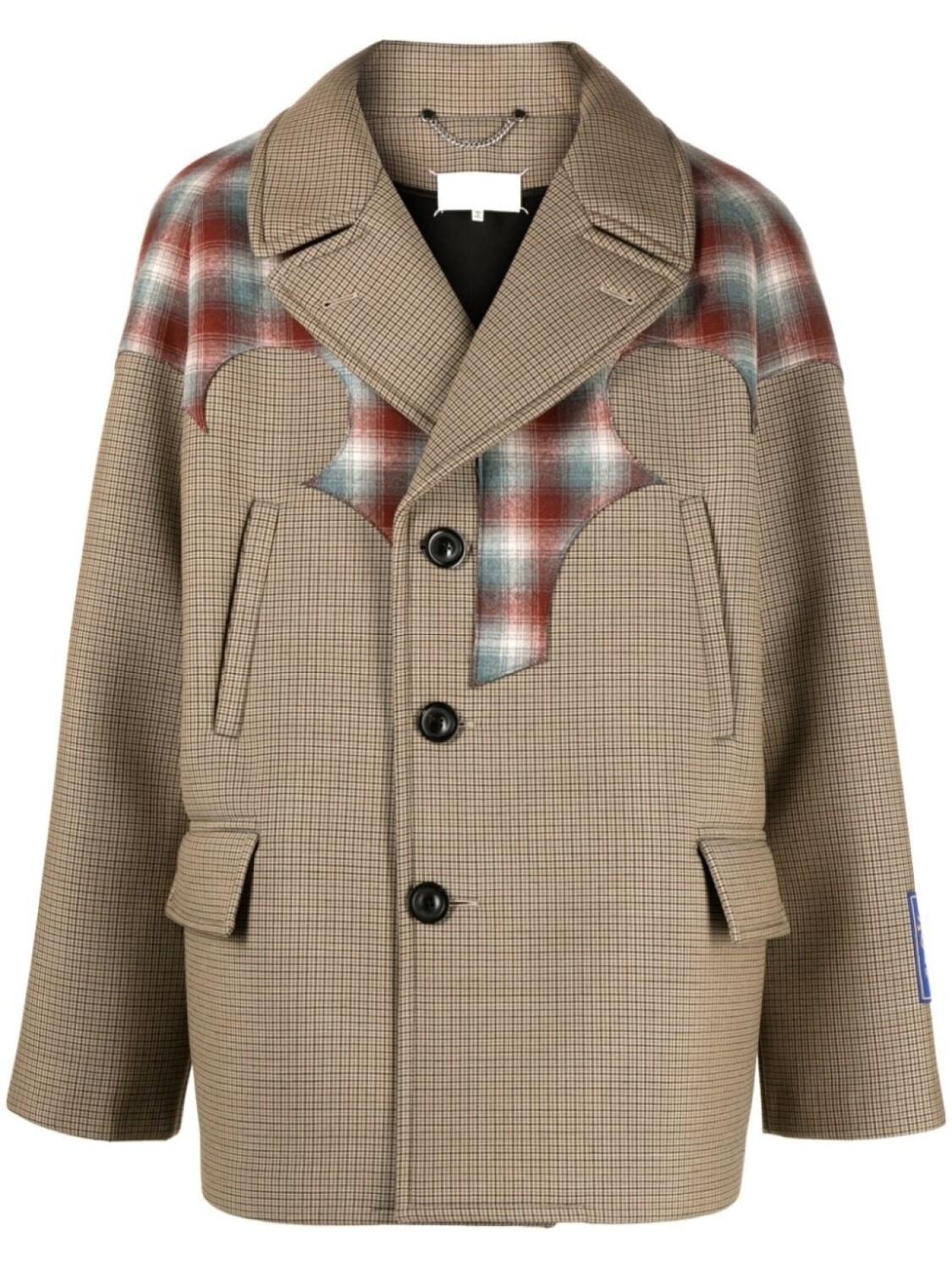 

Клетчатый бушлат оверсайз Dcortiqu из коллаборации с Pendleton Maison Margiela, бежевый