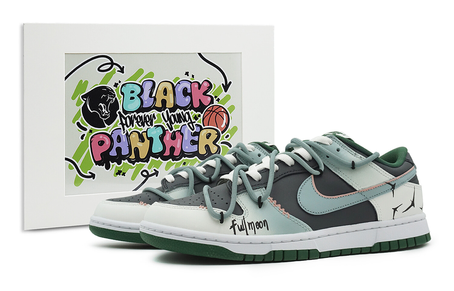 

Кроссовки Nike Dunk Skateboarding Shoes Unisex Low-top White/black/gray, белый