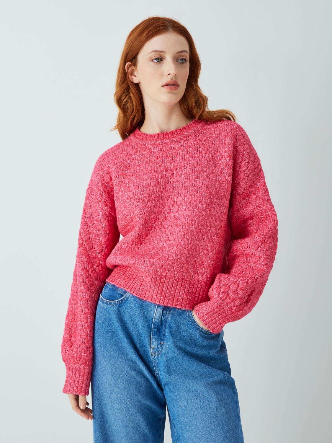 

Сотовый джемпер John Lewis ANYDAY, розовый