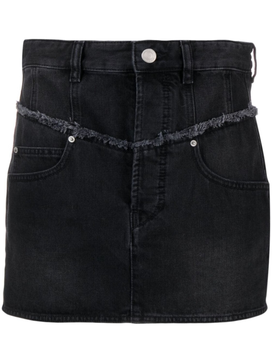 ISABEL MARANT джинсовая юбка мини Narjis с бахромой, черный