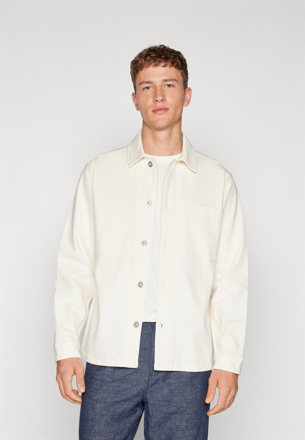 

Джинсовая куртка Slhjake Overshirt Selected, цвет egret