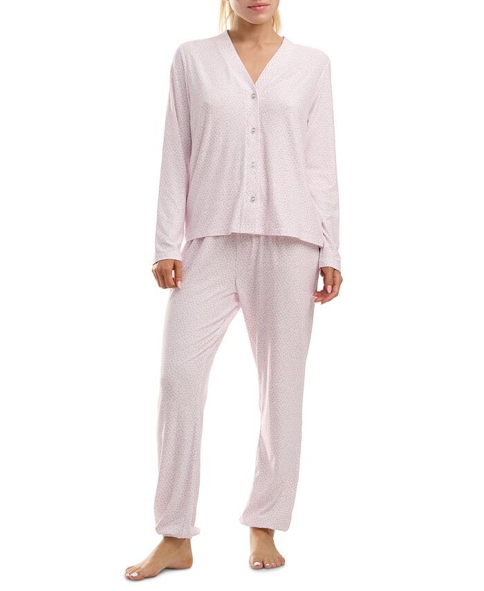 

Женские 2 шт. Пижамный комплект Jogger с принтом Splendid, цвет Sweet Pink Mini Heart
