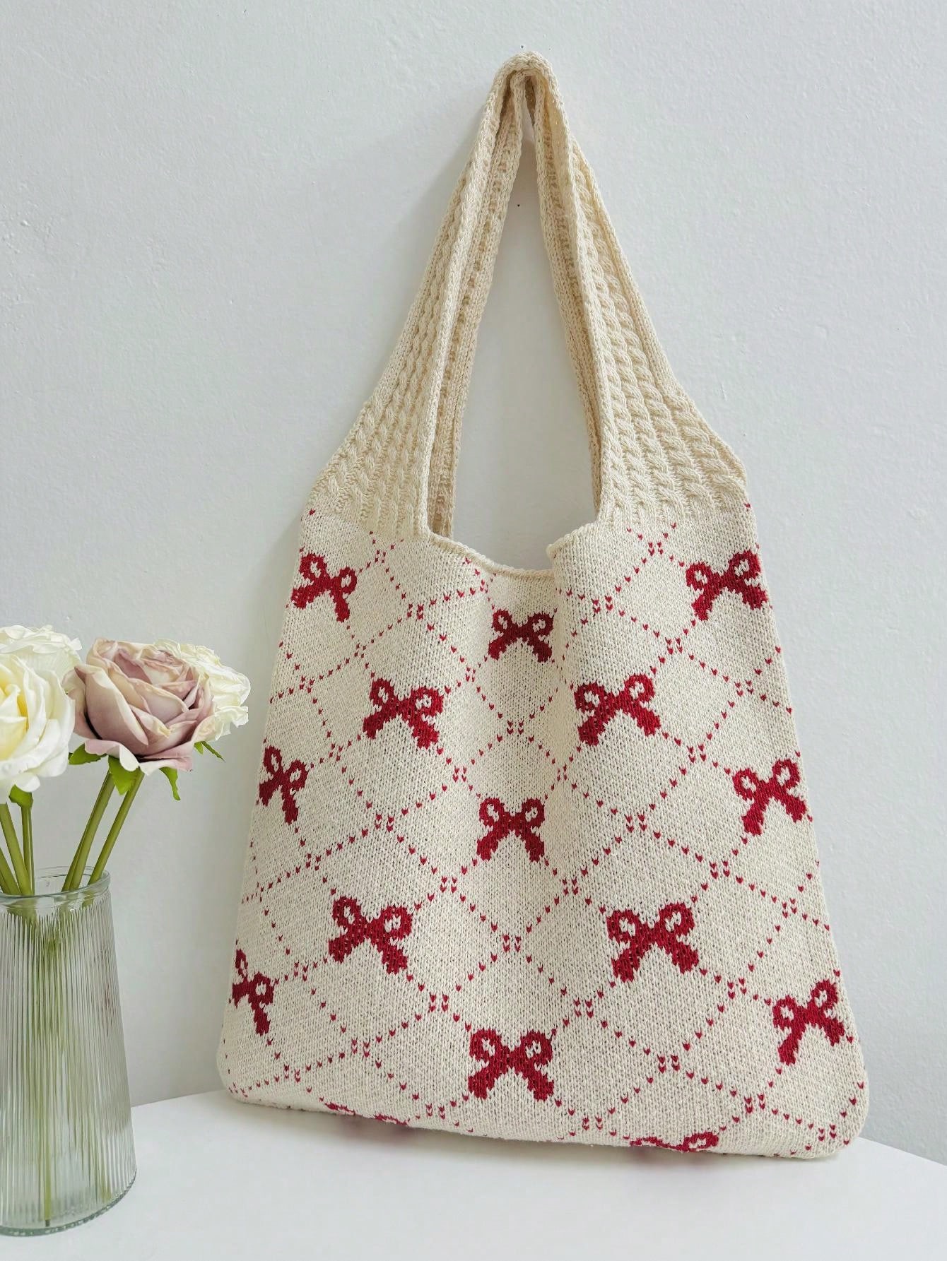 Вязаная большая сумка с бантиком, красный плетеная сумка с кукурузной шелушкой модная сумка клатч праздничная сумка морская пляжная сумка сумка конверт женская сумка быстрая оп