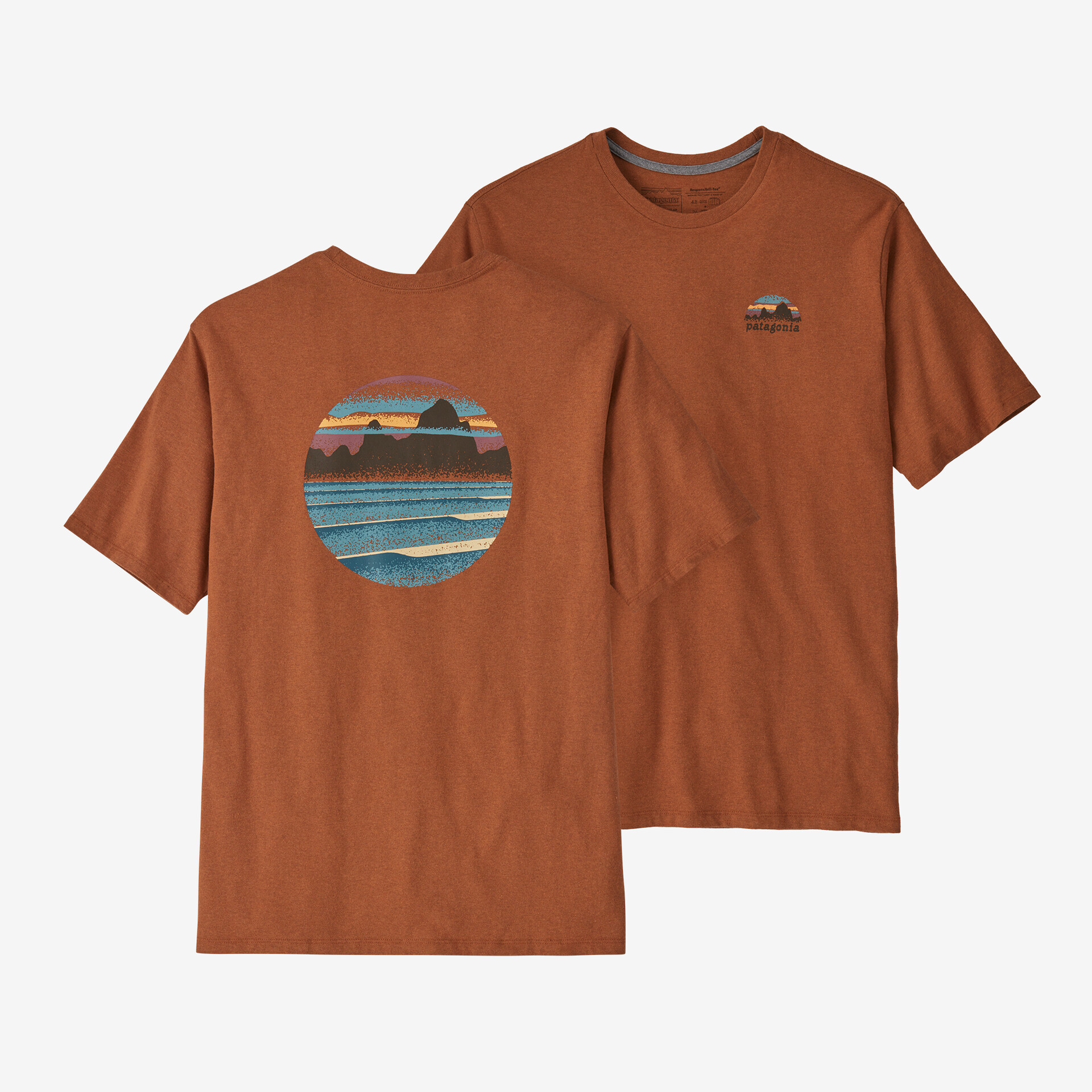 Мужская футболка Skyline Stencil Responsibili Patagonia, коричневый