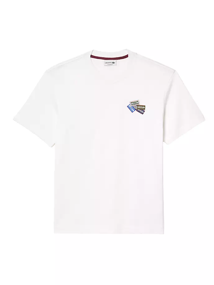 

футболка с круглым вырезом и логотипом Lacoste, белый