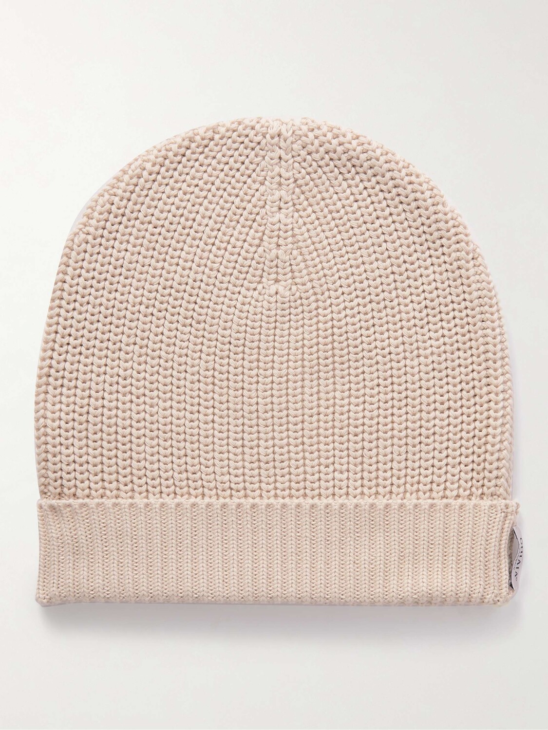 

Хлопковая шапка в рубчик GHIAIA CASHMERE, бежевый