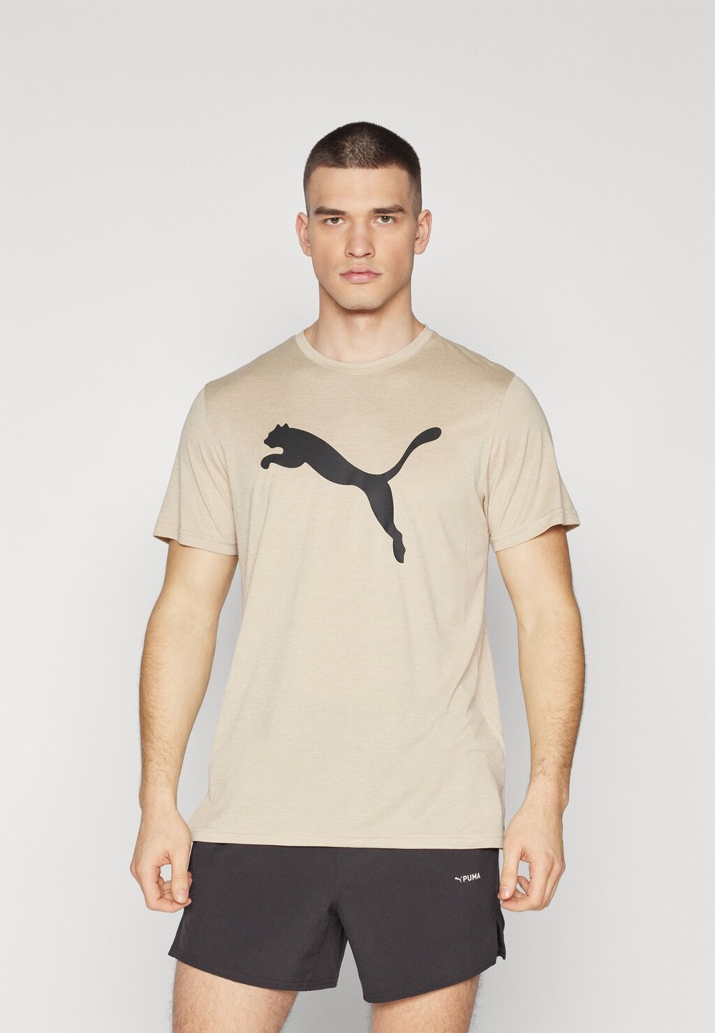 Спортивная футболка TRAIN HEATHER CAT TEE Puma, цвет putty heather спортивная футболка train cat tee puma цвет olive green heather