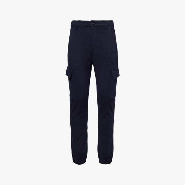 

Зауженные брюки прямого кроя Jogger Chino из смесового хлопка с кулиской на талии 7 For All Mankind, синий