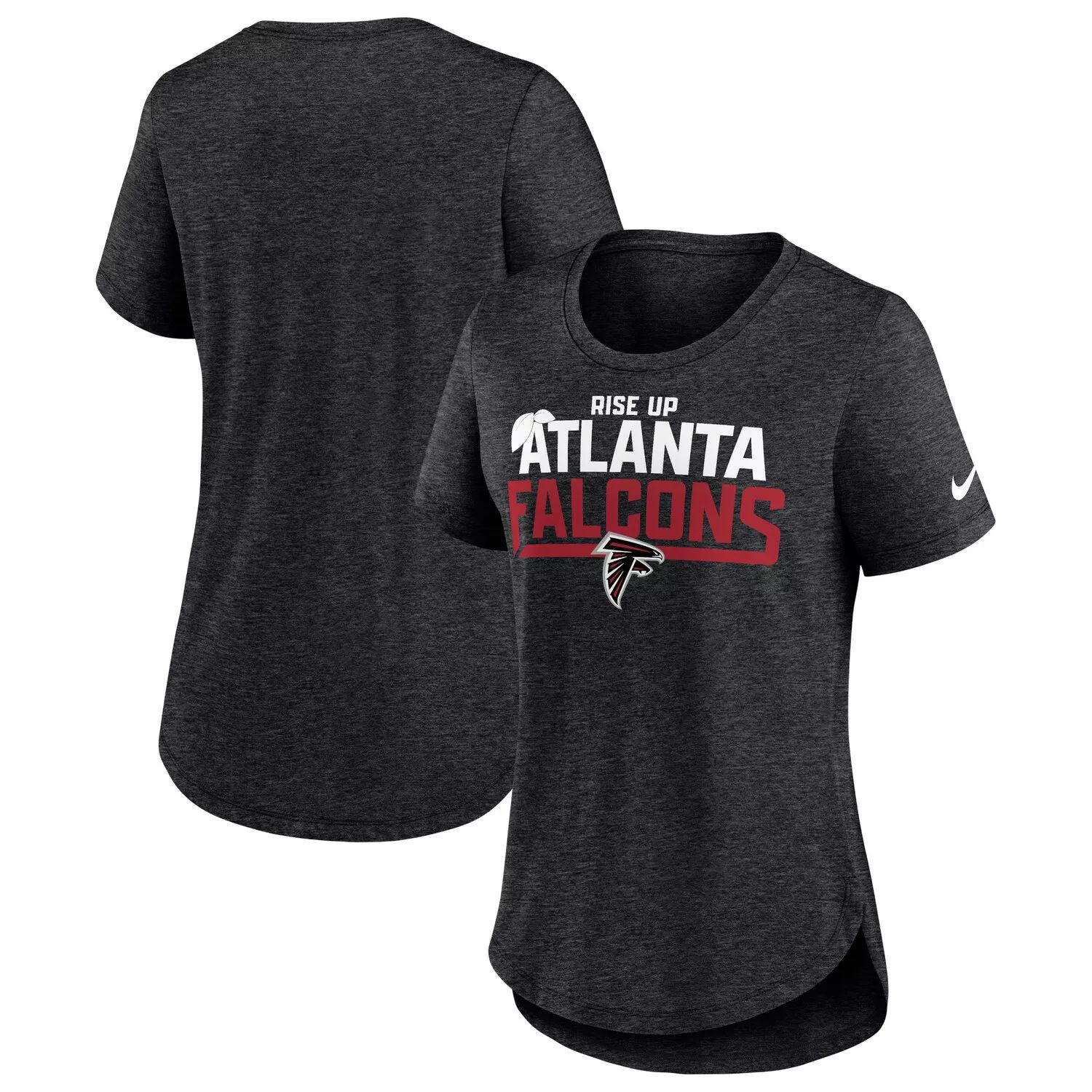 Женская футболка Nike Heather Black Atlanta Falcons Local Fashion Tri-Blend Nike мужская темно серая майка atlanta falcons tri blend nike