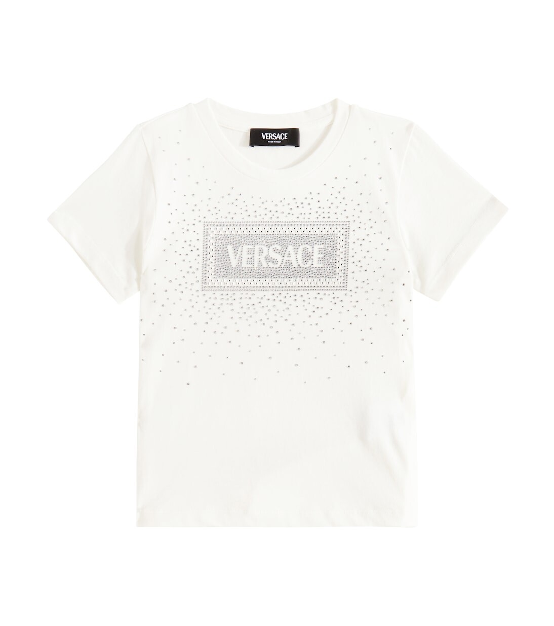 

Футболка из хлопкового джерси с логотипом Versace, белый