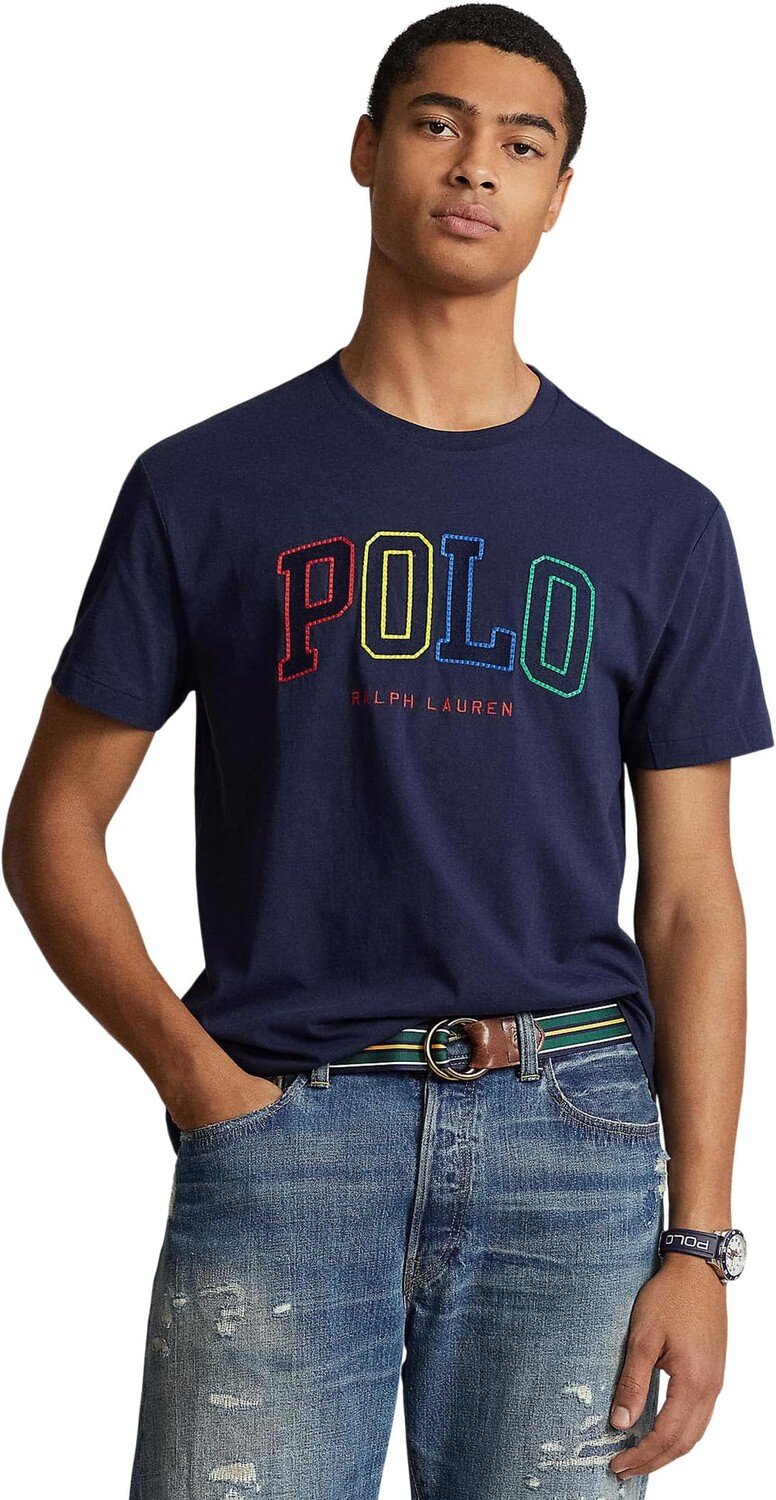 

Рубашка-поло Classic Fit Logo Jersey Short Sleeve T-Shirt Polo Ralph Lauren, цвет Cruise Navy