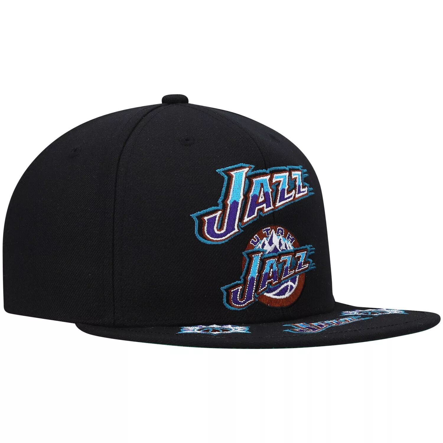 

Мужская классическая кепка Snapback Mitchell & Ness Black Utah Jazz из твердой древесины с загрузкой спереди