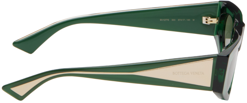 Зеленые прямоугольные солнцезащитные очки Bottega Veneta, цвет Green очки fubag glasses g зеленые 31640