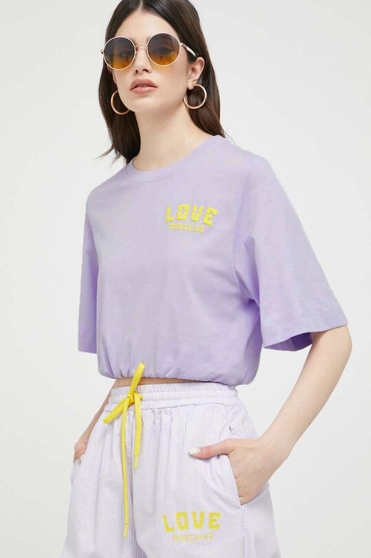 

Хлопковая футболка Love Moschino, фиолетовый