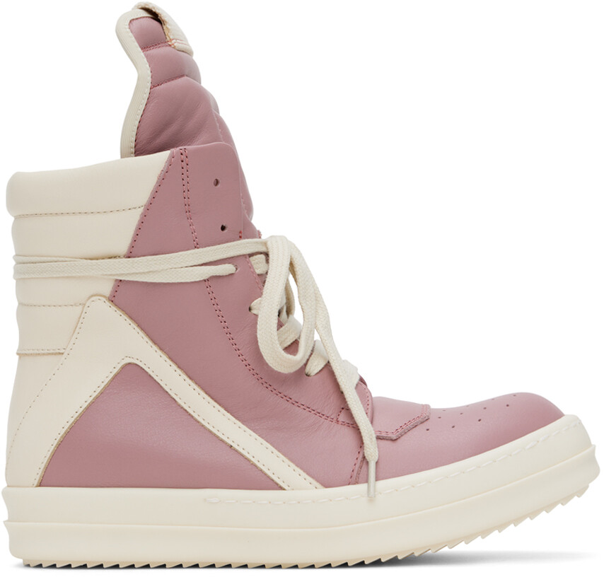 

Розовые и кремовые кроссовки Geobasket Rick Owens, цвет Dusty pink/Milk/Milk