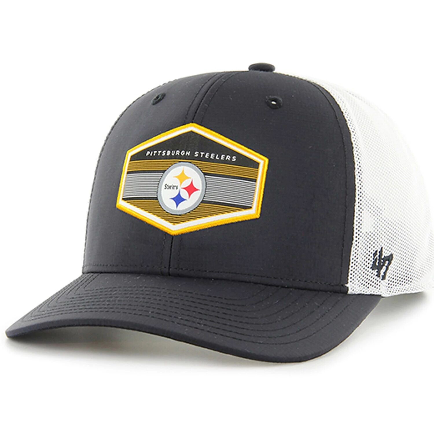 

Мужская черная регулируемая кепка Pittsburgh Steelers Burgess Trucker '47 '47