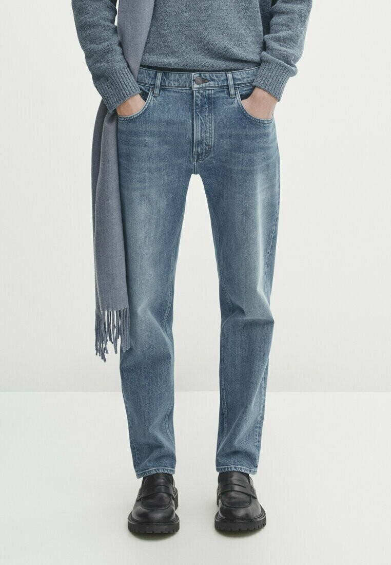 

Джинсы Straight Leg BLEACHED Massimo Dutti, цвет blue