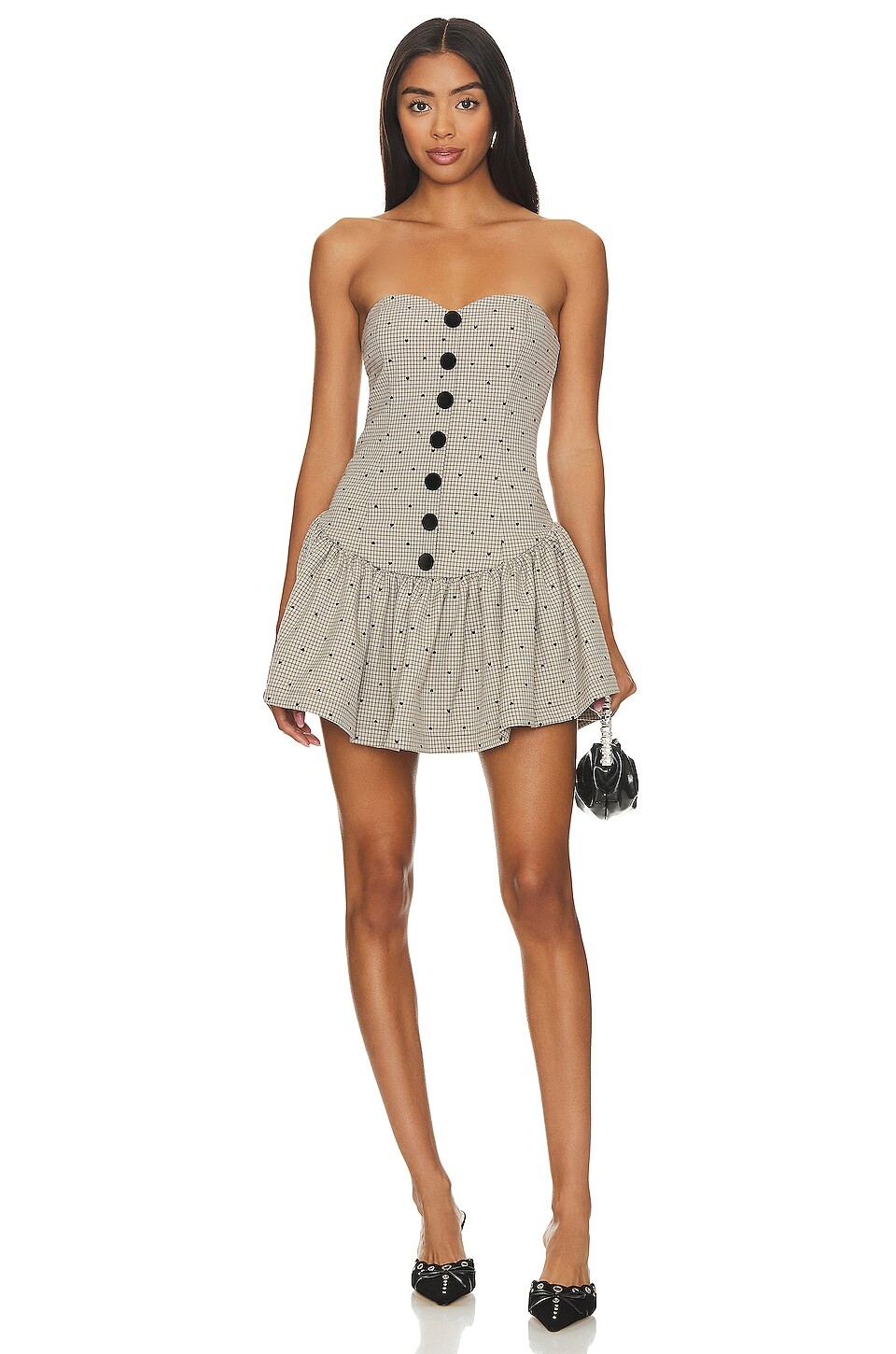 

Платье мини MAJORELLE Kirra, цвет Black Heart Check