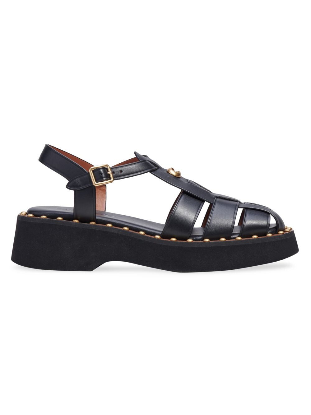 

Кожаные сандалии Vivienne 38MM COACH, черный