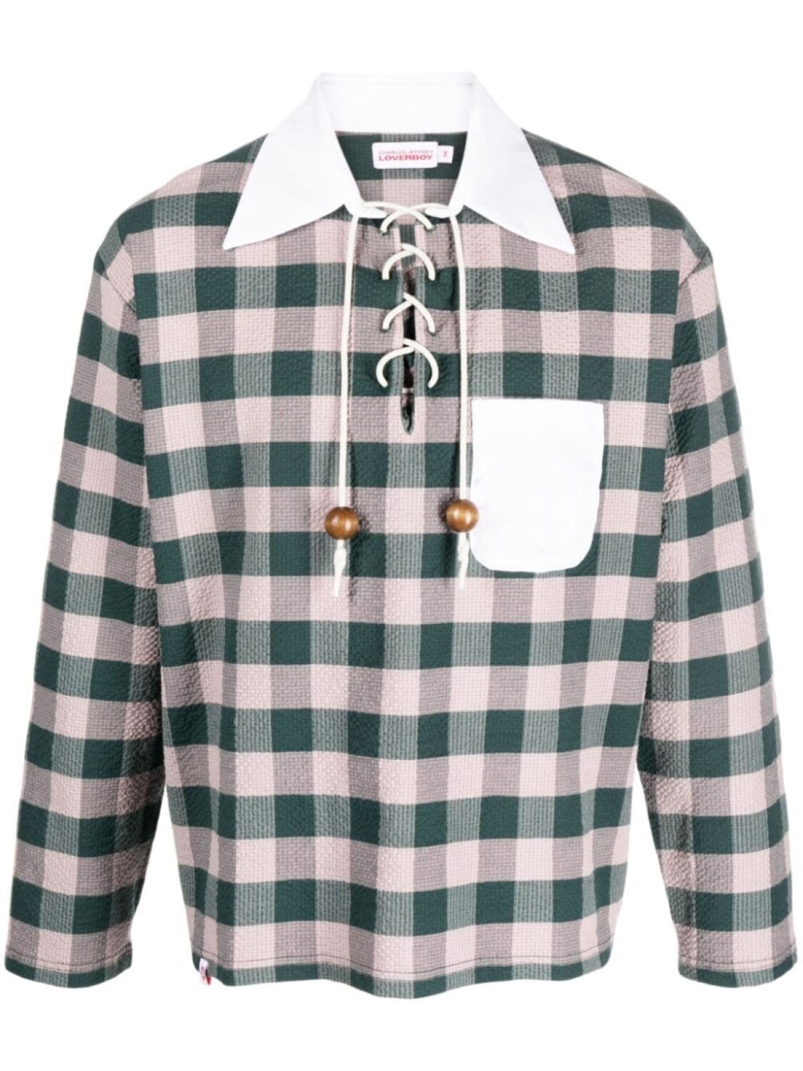 

Charles Jeffrey Loverboy клетчатый топ Rugby из сирсакера, розовый