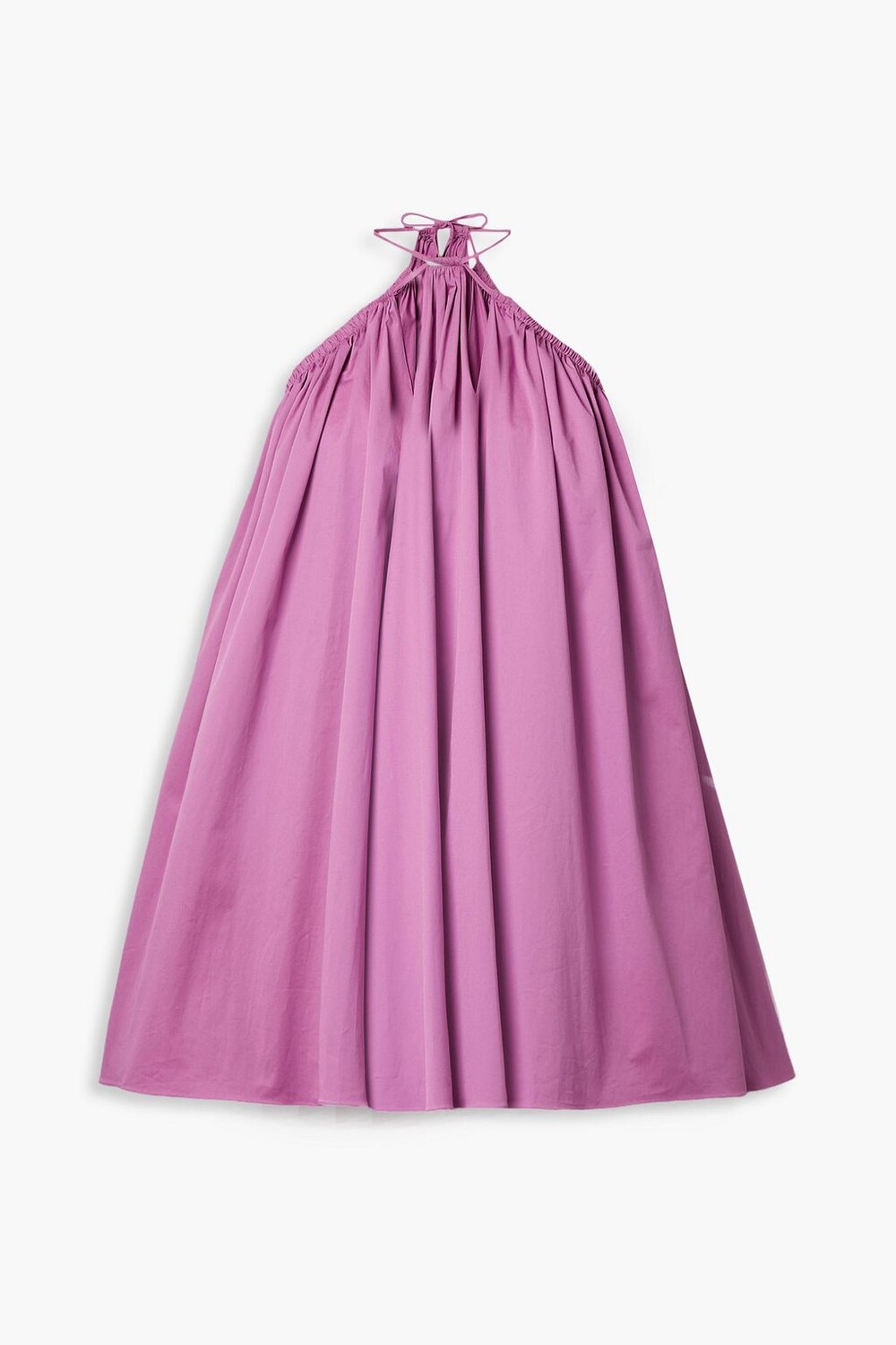 

Платье мини из твила со сборками OSCAR DE LA RENTA, сиреневый