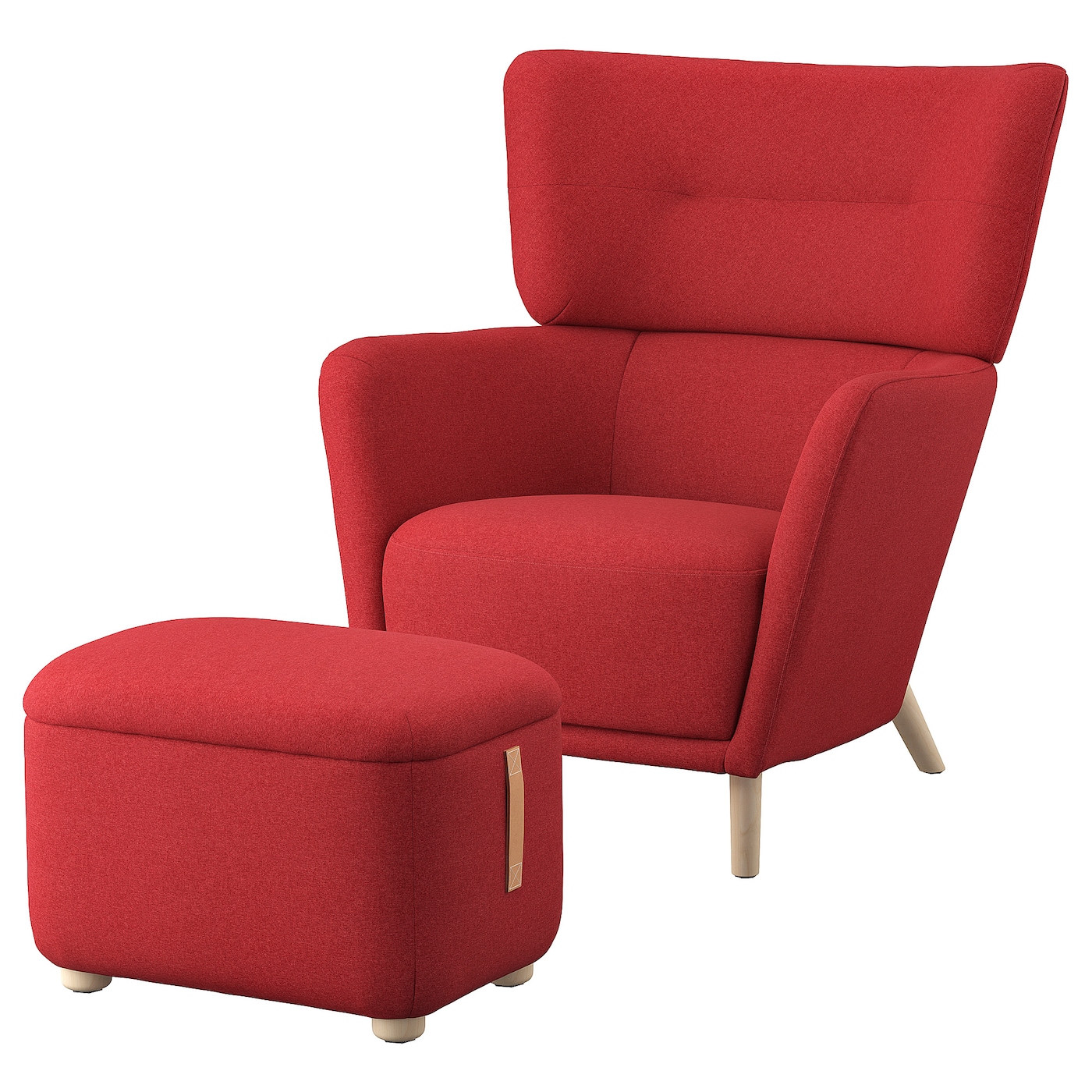 ОСКАРШАМН Кресло и подставка для ног, Тонеруд красный OSKARSHAMN IKEA