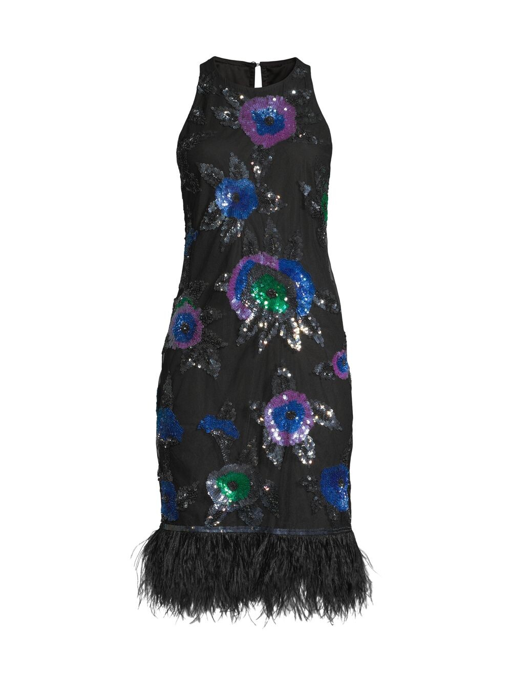

Украшенное коктейльное платье с перьями Ungaro