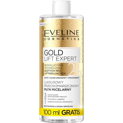 Мицеллярная жидкость Gold Lift Expert 500мл, Eveline Cosmetics