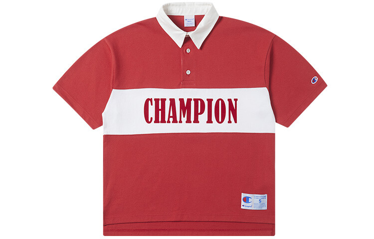 

Рубашка поло унисекс Champion, цвет Red stitching