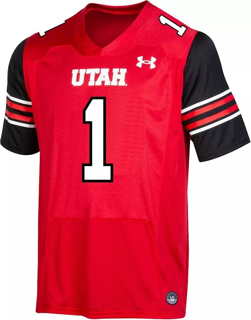 

Красная копия футбольной майки Under Armour Youth Utah Utes # 1