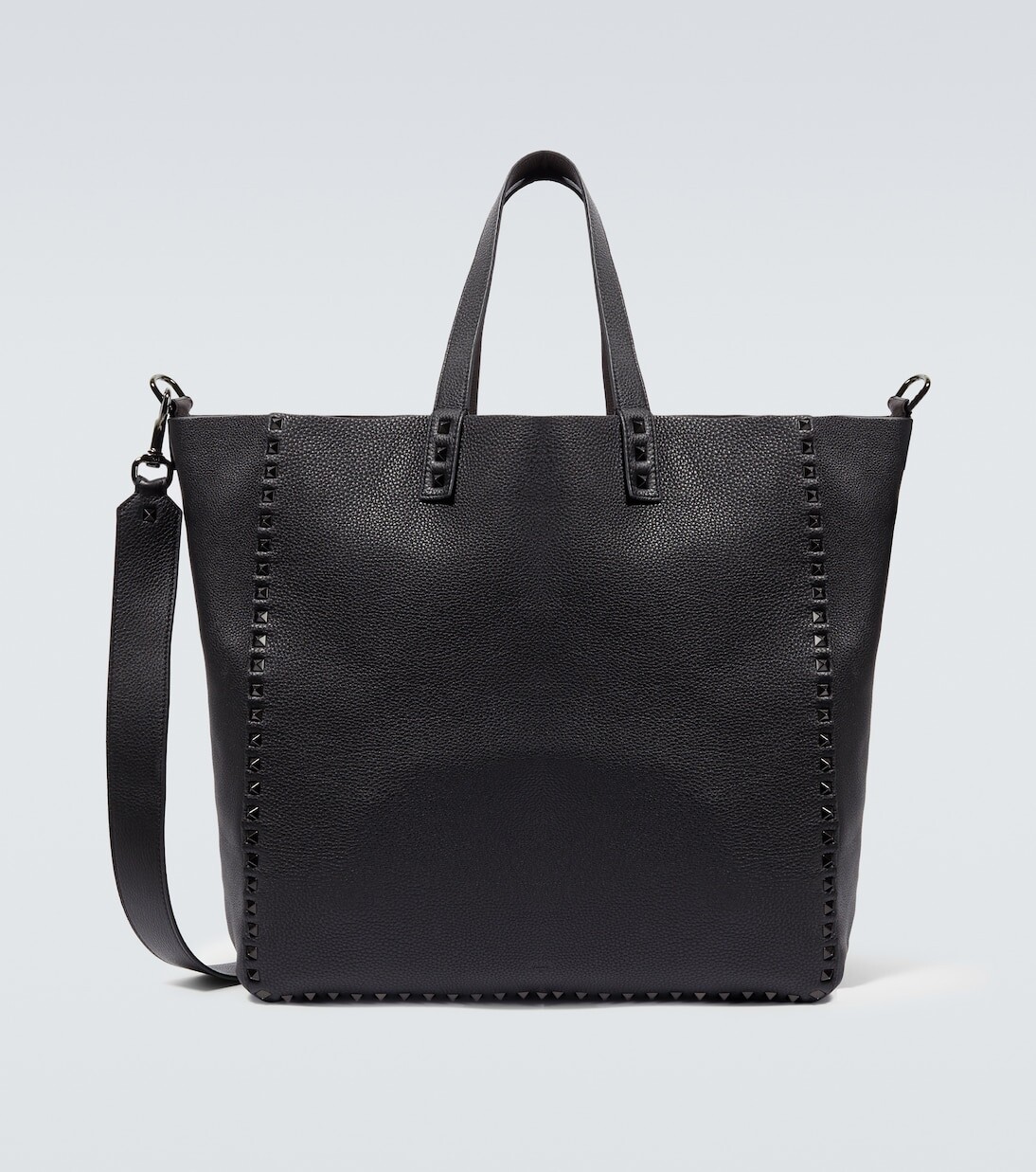 

Кожаная сумка-тоут rockstud Valentino Garavani, черный