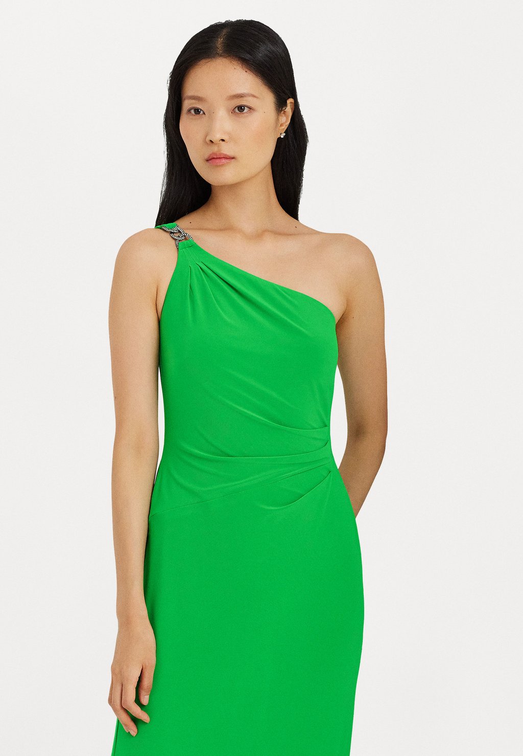 Вечернее платье Belina One Shoulder Evening Dress Lauren Ralph Lauren, цвет green topaz цена и фото