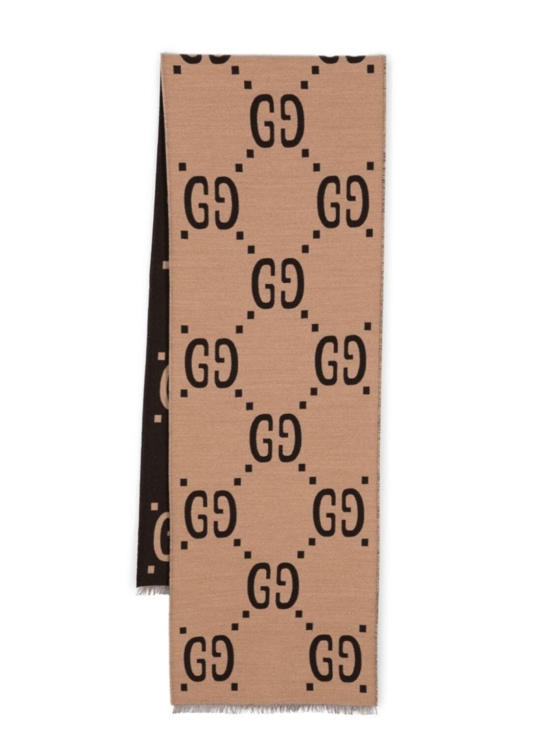 

Gucci жаккардовый шарф с логотипом GG, коричневый