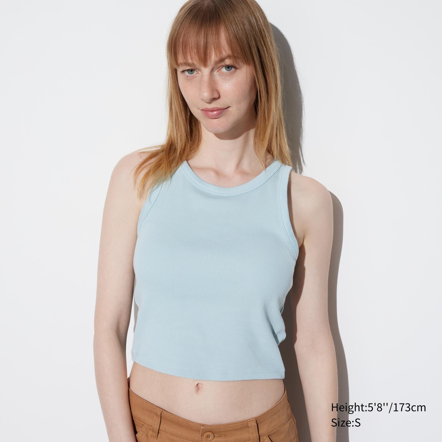 

Топ короткий Uniqlo с чашечками, синий