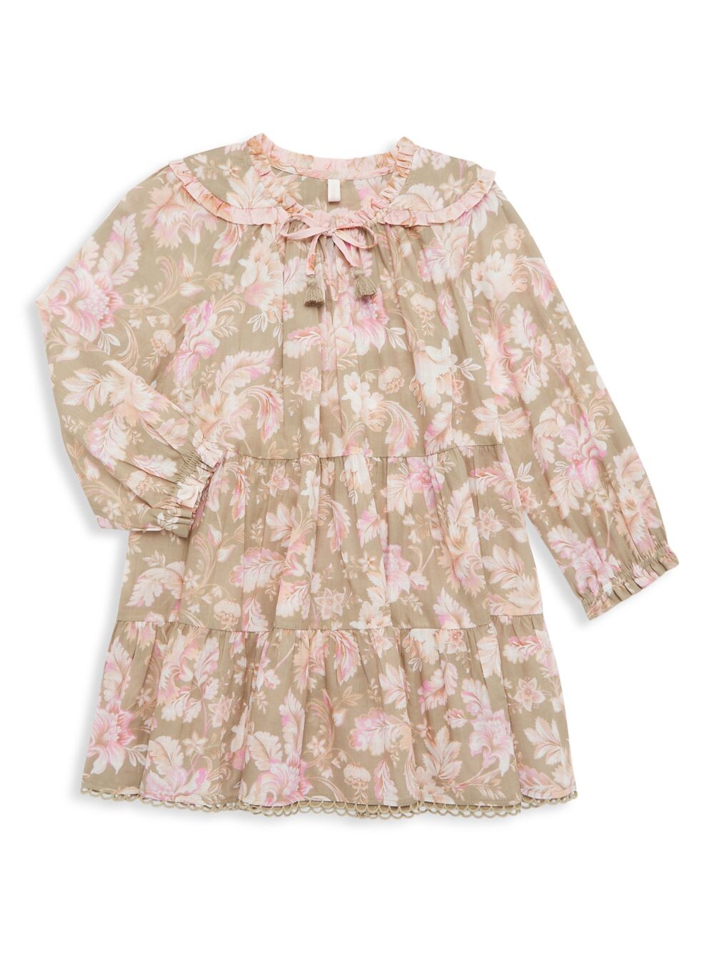 

Ярусное платье Pattie для маленьких девочек и девочек Zimmermann Kids, хаки