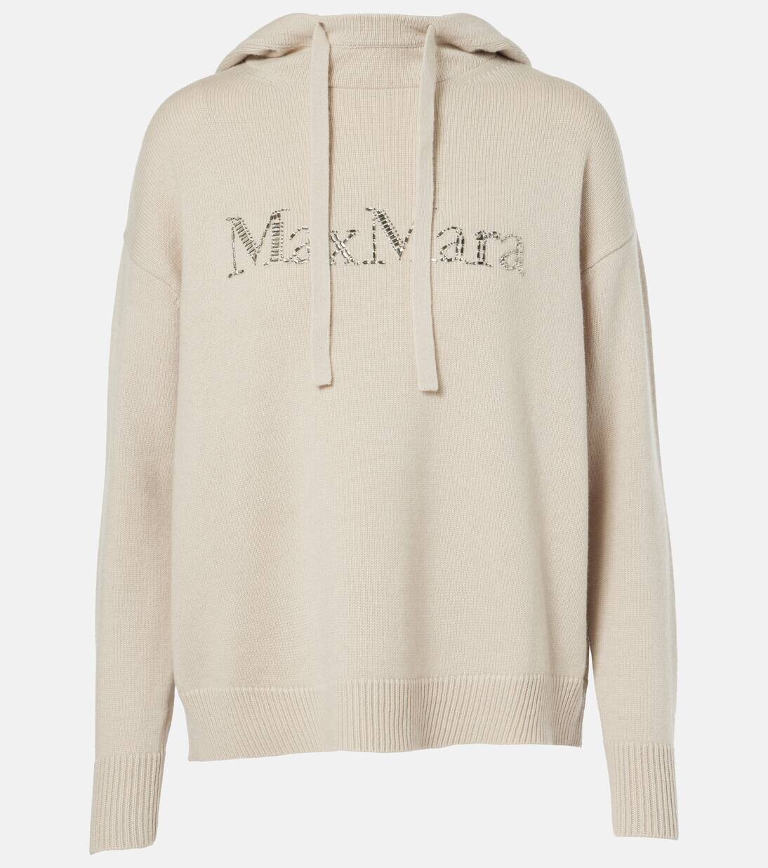 

Толстовка с капюшоном из шерсти и кашемира Gorizia 'S Max Mara, экрю