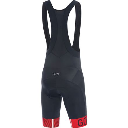 C5 Optiline Bib Short+ мужские GOREWEAR, черный/красный love the pain women cycling shorts usa bicycle shorts gel pad mtb knickers bike wear pants ciclismo lycra bib shorts clothing