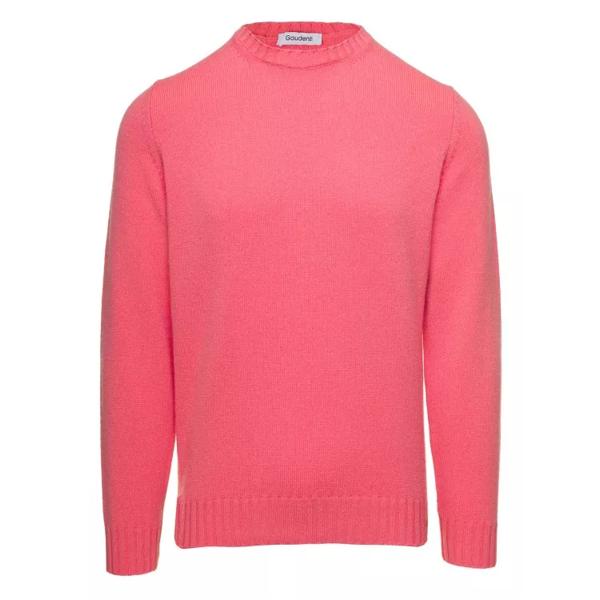 Свитер salmon crewneck sweater in cashmere Gaudenzi, розовый